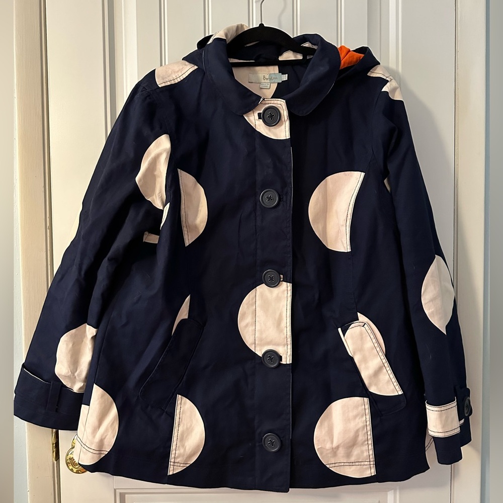 Boden Navy Dot Rainy Day Mac Raincoat